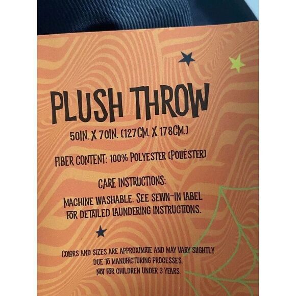 Disney Halloween Mickey Minnie Mouse Pumpkin Throw Blanket 50"x70" Spider Skull - Picture 5 of 13